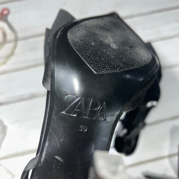 Zara Satin Slingback heels with Bow detail - Picture 4 of 4